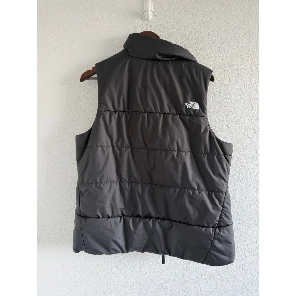 The North Face Women's Gorpcore Puffer Vest Sz L Black Insulated Full Zip Pocket